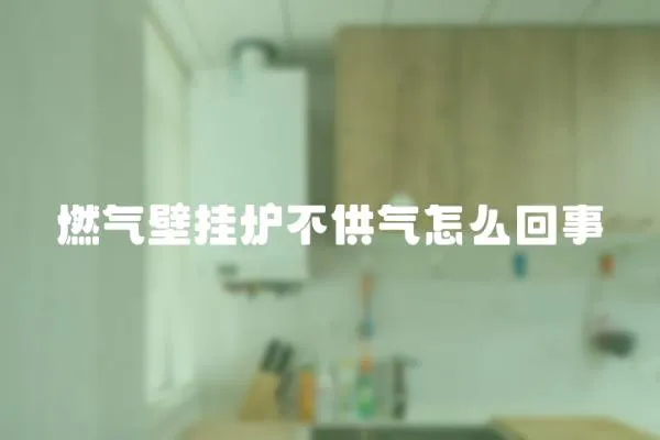 燃氣壁掛爐不供氣怎么回事