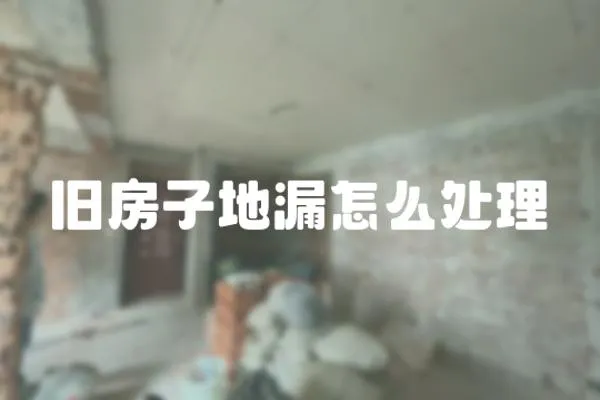 舊房子地漏怎么處理