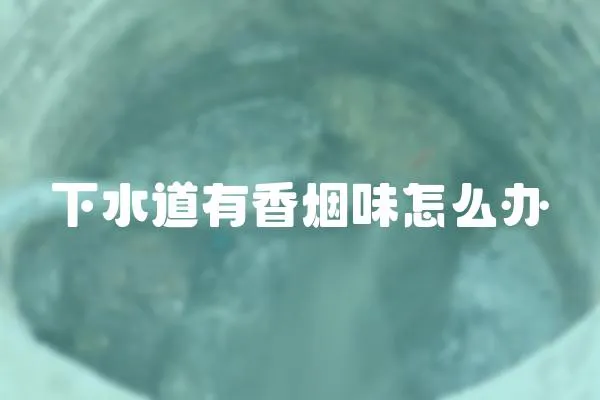 下水道有香煙味怎么辦