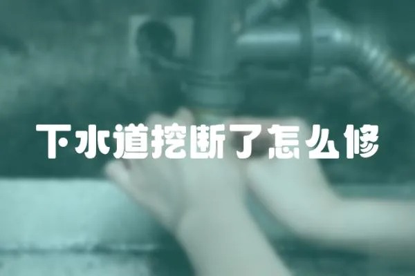 下水道挖斷了怎么修
