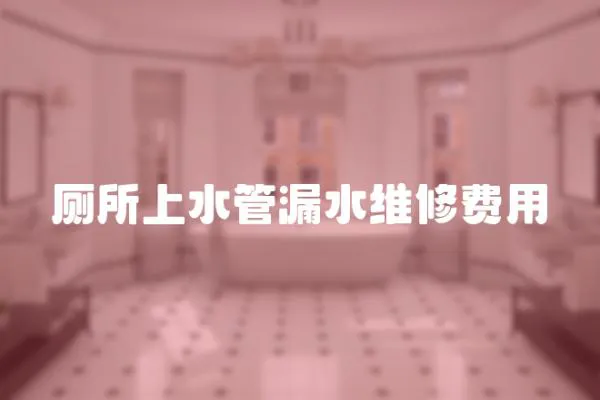 廁所上水管漏水維修費(fèi)用