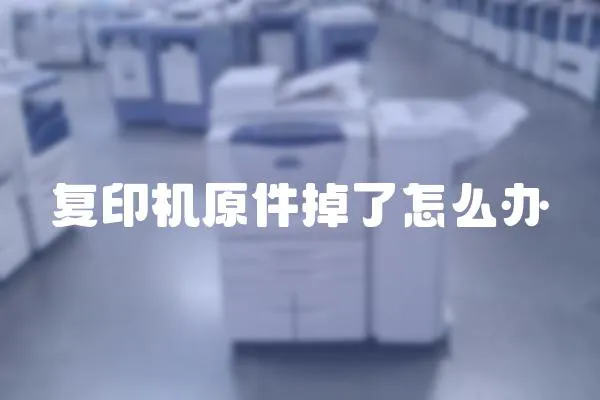 復印機原件掉了怎么辦