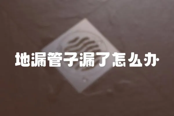 地漏管子漏了怎么辦