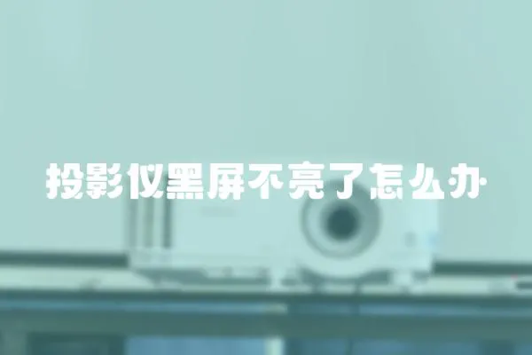 投影儀黑屏不亮了怎么辦