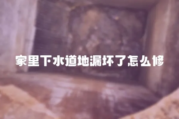 家里下水道地漏壞了怎么修