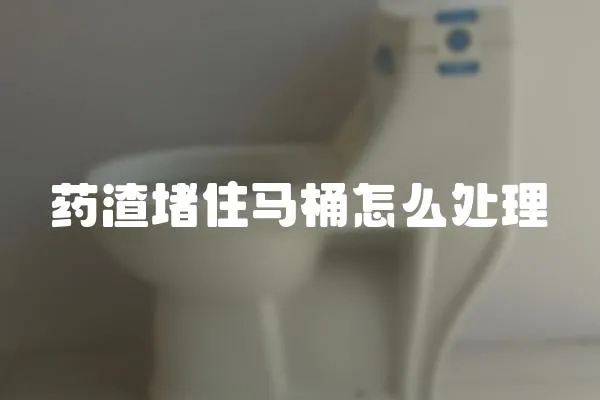 藥渣堵住馬桶怎么處理