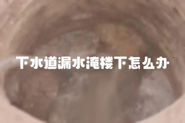 下水道漏水淹樓下怎么辦