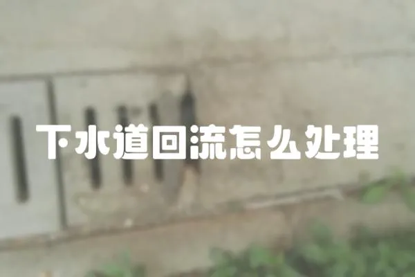 下水道回流怎么處理