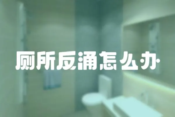 廁所反涌怎么辦