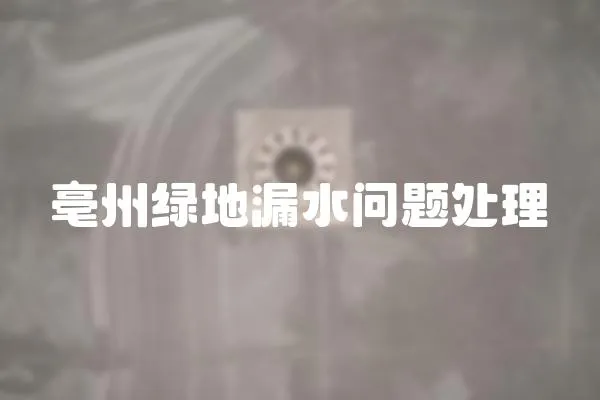亳州綠地漏水問題處理