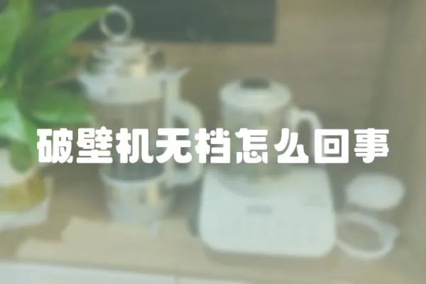 破壁機無檔怎么回事