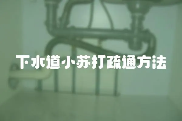 下水道小蘇打疏通方法