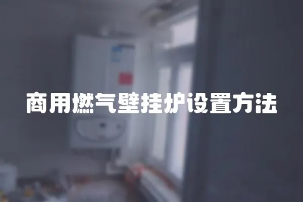 商用燃?xì)獗趻鞝t設(shè)置方法