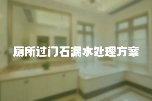 廁所過門石漏水處理方案