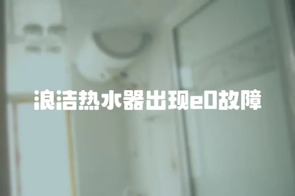 浪潔熱水器出現e0故障