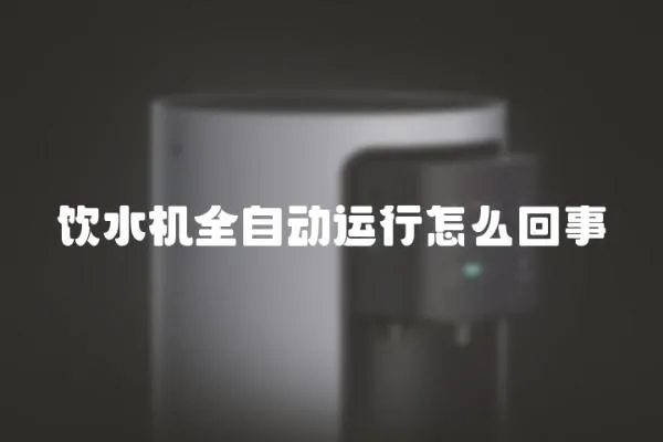 飲水機全自動運行怎么回事