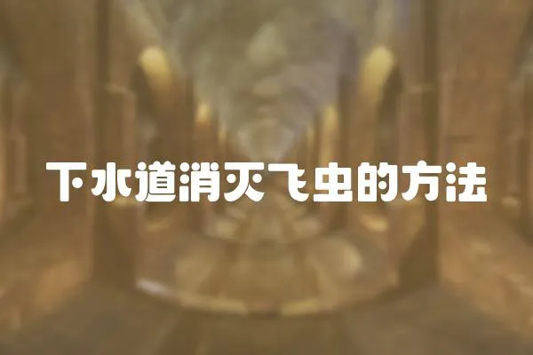 下水道消滅飛蟲的方法