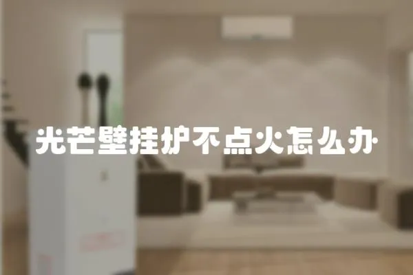 光芒壁掛爐不點火怎么辦