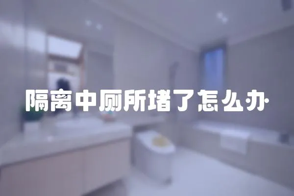 隔離中廁所堵了怎么辦