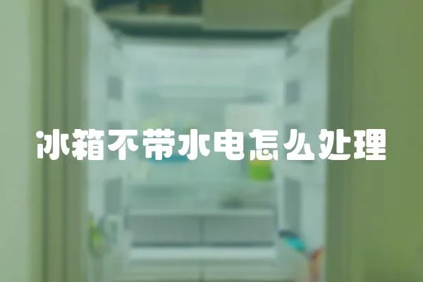 冰箱不帶水電怎么處理