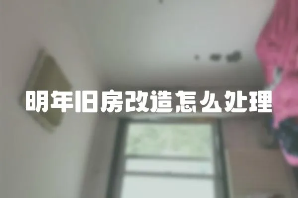 明年旧房改造怎么处理