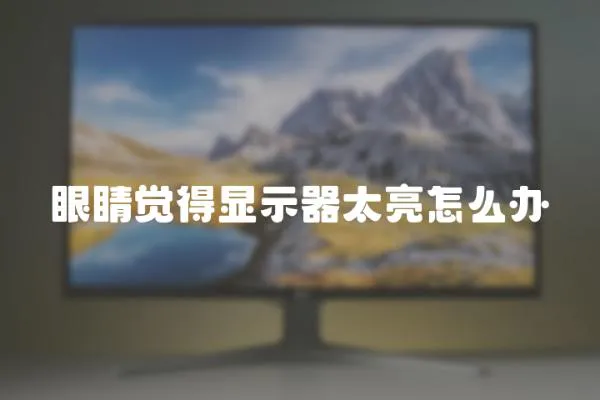 眼睛覺得顯示器太亮怎么辦