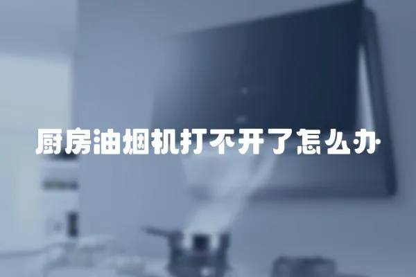廚房油煙機打不開了怎么辦