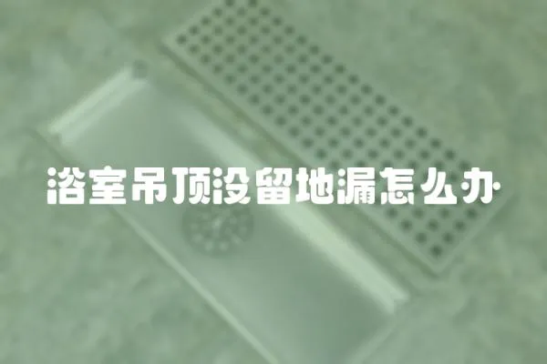 浴室吊頂沒留地漏怎么辦