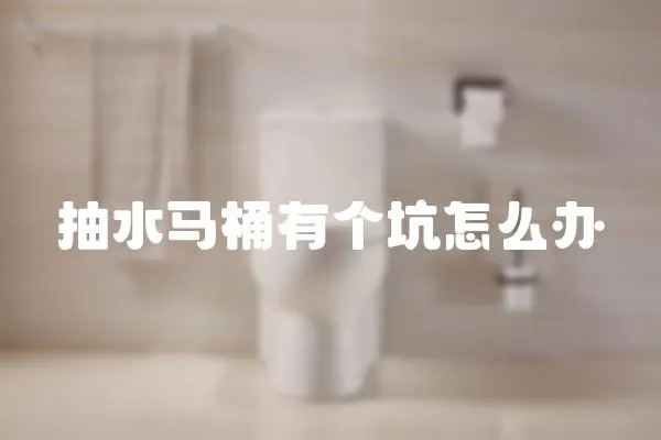 抽水馬桶有個坑怎么辦