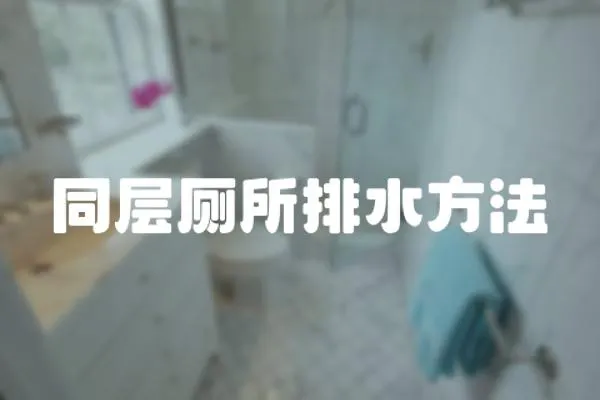 同層廁所排水方法