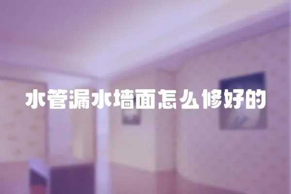 水管漏水墻面怎么修好的