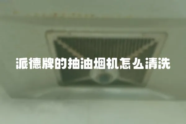 派德牌的抽油煙機怎么清洗