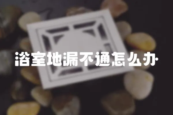 浴室地漏不通怎么辦