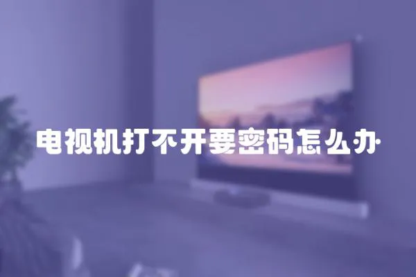 電視機打不開要密碼怎么辦