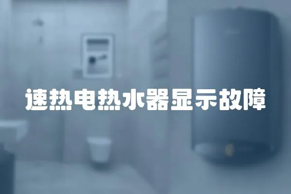 速熱電熱水器顯示故障