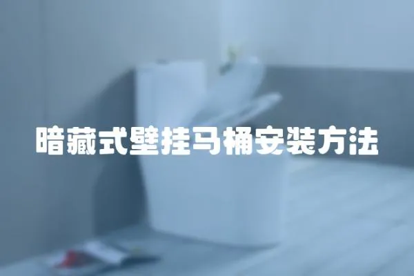 暗藏式壁掛馬桶安裝方法