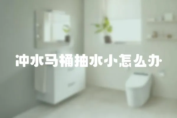 沖水馬桶抽水小怎么辦