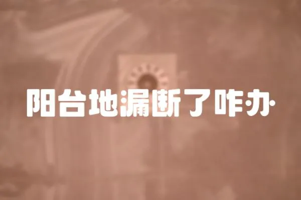 陽臺地漏斷了咋辦