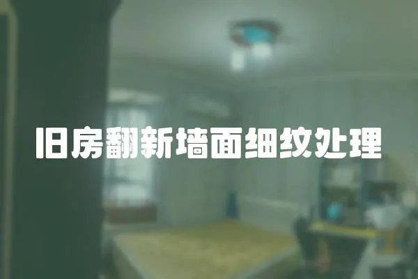 舊房翻新墻面細紋處理