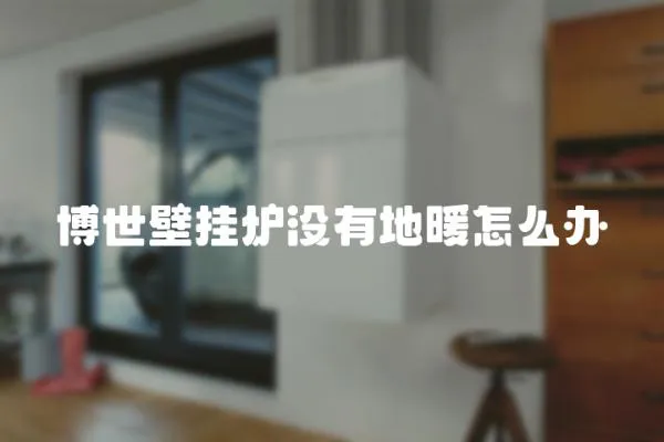 博世壁掛爐沒有地暖怎么辦