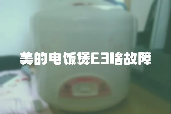 美的電飯煲E3啥故障