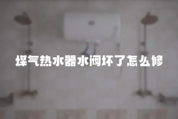 煤氣熱水器水閥壞了怎么修