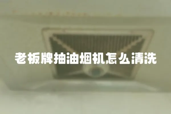 老板牌抽油烟机怎么清洗