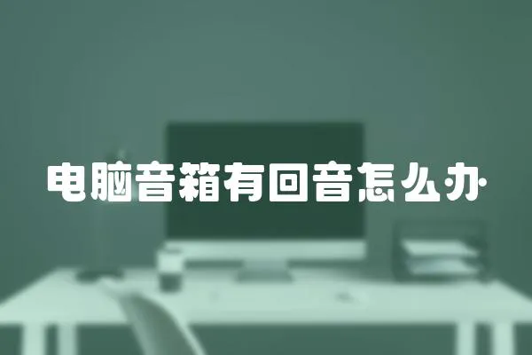 電腦音箱有回音怎么辦