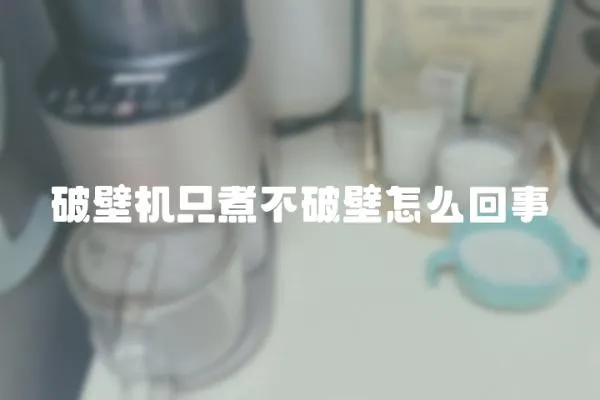 破壁機只煮不破壁怎么回事