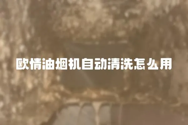歐情油煙機自動清洗怎么用