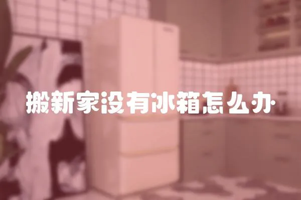 搬新家沒有冰箱怎么辦