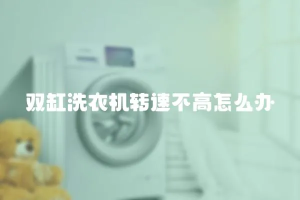 雙缸洗衣機轉速不高怎么辦