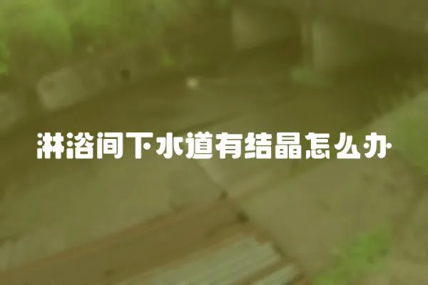 淋浴間下水道有結晶怎么辦