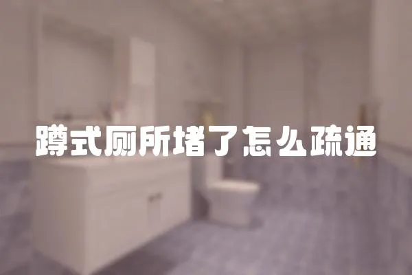 蹲式廁所堵了怎么疏通